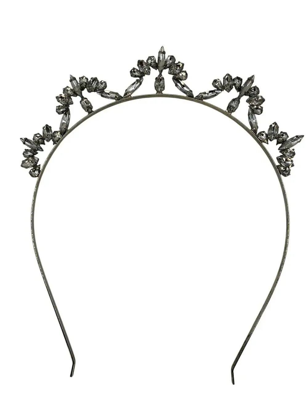 Crystal Embellished Silver Tiara Headband